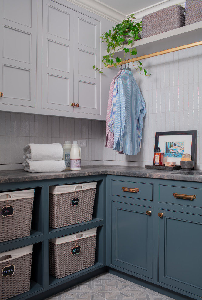 Traditional laundry room in Boston.