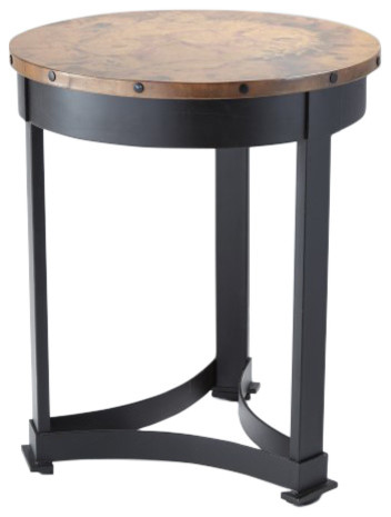 Clic Copper Top Regency Style Accent Table Round Wrought Iron Clic Copper Top Regency Style Accent Table Round Wrought Iron Rustic Lodge