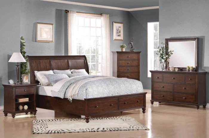 Acme Furniture - Aceline Trasitional Cherry 5 Piece Queen Bedroom Set - 21380Q-5