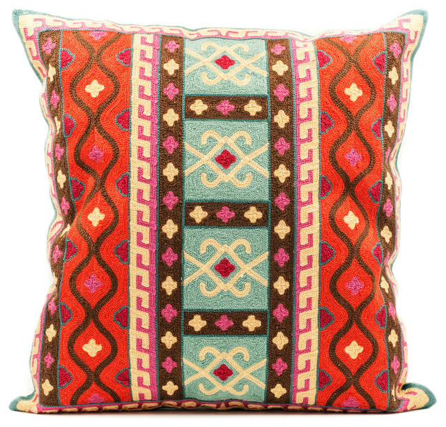 Kutch Embroidered Throw Pillow Cover