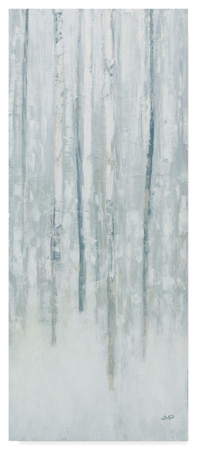 Julia Purinton 'Birches In Winter Blue Gray Panel Ii' Canvas Art, 20"x47"