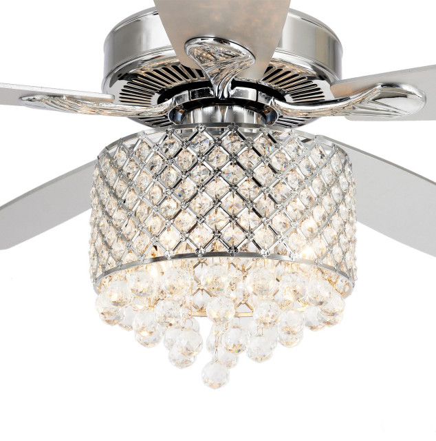 52 Modern Crystal Ceiling Fan With Remote Control 5 Blades Chrome Contemporary Fans By Flint Garden Inc - Chrome 4 Light Chandelier Crystal 5 Blade Ceiling Fan With Remote 52 Modern Crystal Ceiling Fan With Remote Control 5 Blades Chrome Contemporary Fans By Flint Garden Inc - Chrome 4 Light Chandelier Crystal 5 Blade Ceiling Fan With Remote