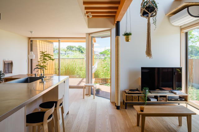 暁の家 nordico-sala-de-estar