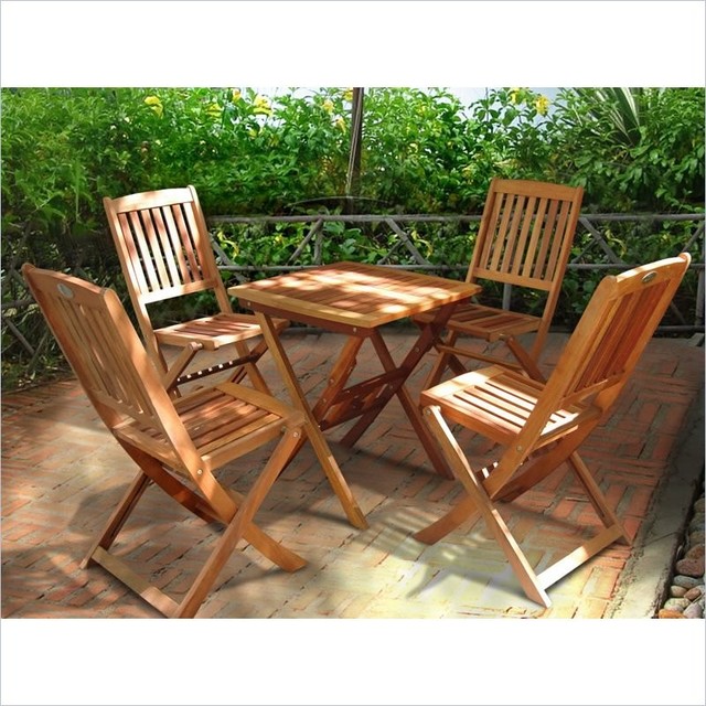 Vifah Glaser Folding Bistro Table Set With 4 Chairs Vifah Glaser Folding Bistro Table Set With 4 Chairs Transitional Outdoor Pub And Sets By Homesquare