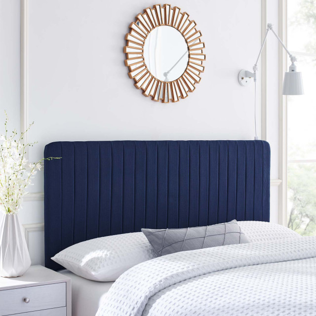 Tufted Headboard, Twin Size, Fabric, Light Gray, Modern Contemporary ...
