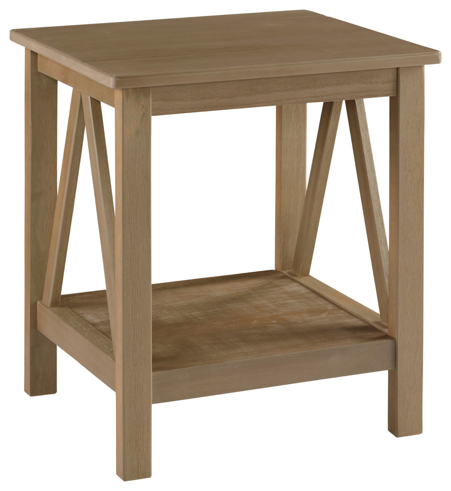 Titian Rustic Gray End Table, 20W X 17.7D X 22H, Rustic Gray