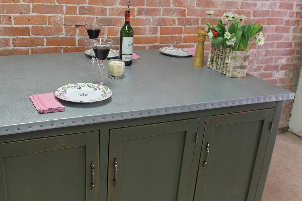 Zinc Tables & kitchen Islands Farmhouse Boston by ECustomFinishes