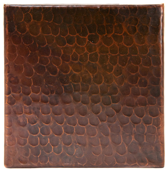 Premier Copper Products T6DBH_PKG8 6" x 6" Hammered Copper Tile - Quantity 8