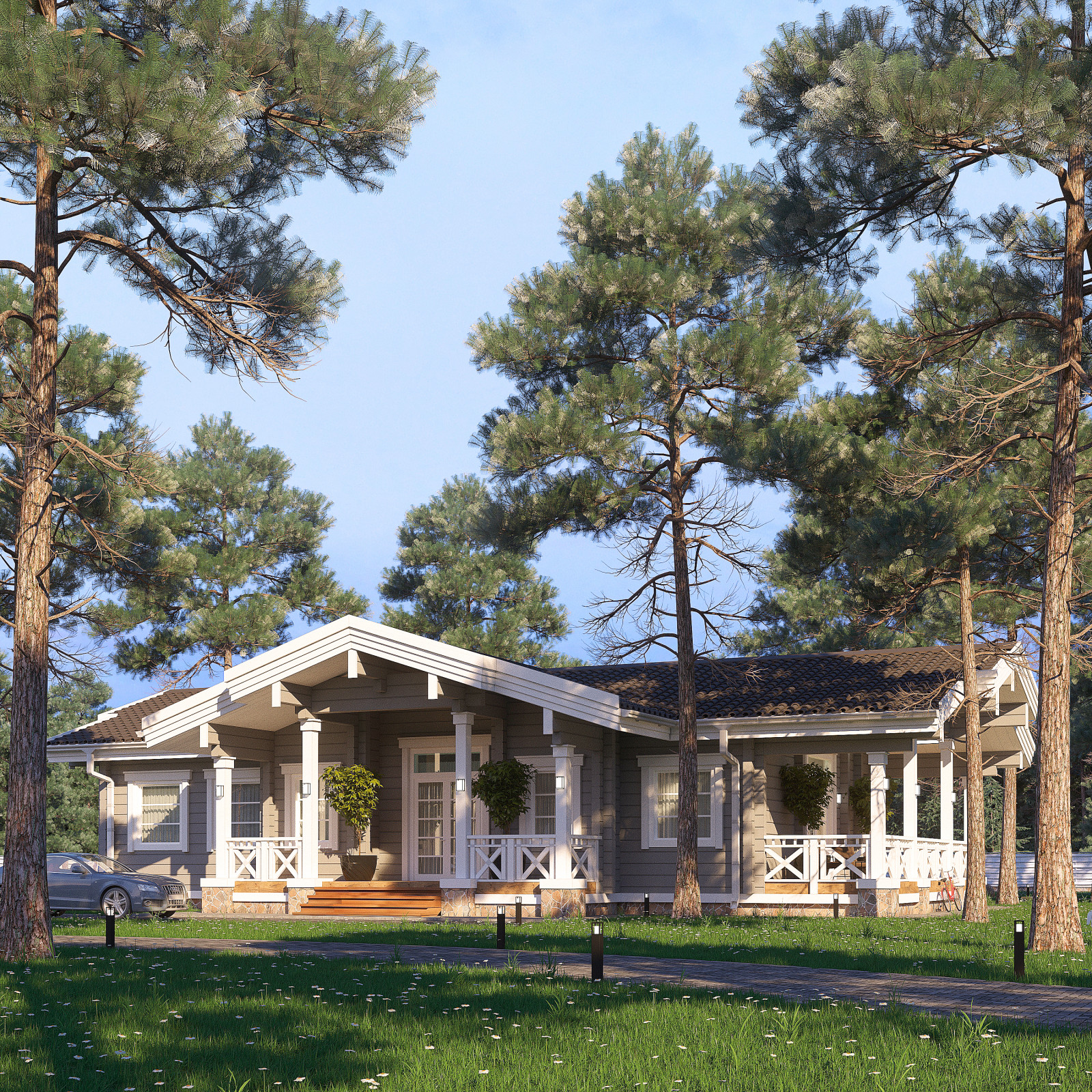 Проект дома из клееного бруса "Лесные озера"