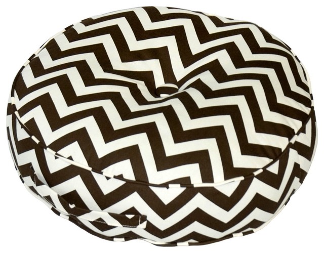 Greendale Home Fashions 20-Inch Round Floor Pillow Zig Zag fabric