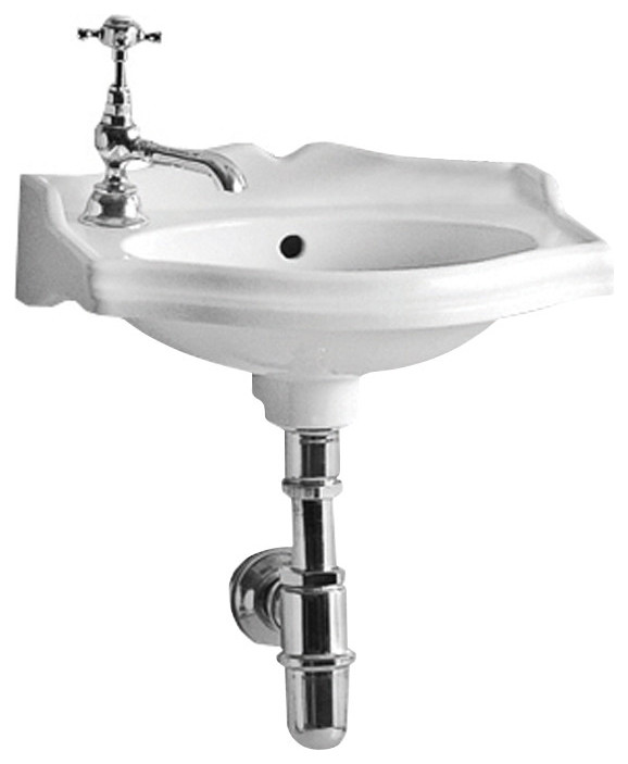 Whitehaus AR035-L Isabella 14-3/4" Wall Mounted Bathroom Sink - White