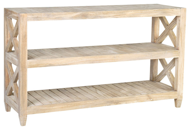 Madeline Rustic Natural Wood Console, Console Table Natural Wood