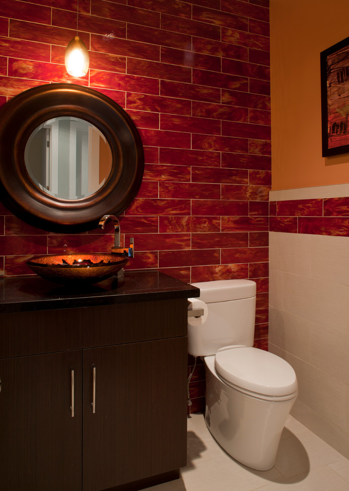 Photo of a contemporary powder room in Phoenix.
