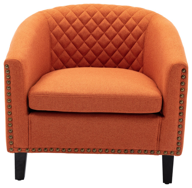 IA7008 Adrian Accent Chair, Orange Contemporary Armchairs And