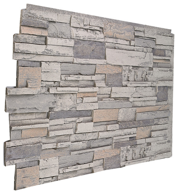 Faux Stacked Stone Wall Panel 48"W X 36"H Traditional Wall Panels by Buy Faux Stone