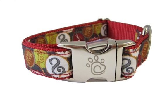 Designer Fabric Dog Collar - Roscoe blvd, Extra Small