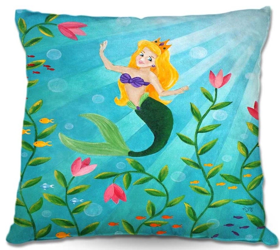 Mermaid Outdoor Pillow, 16"x16"