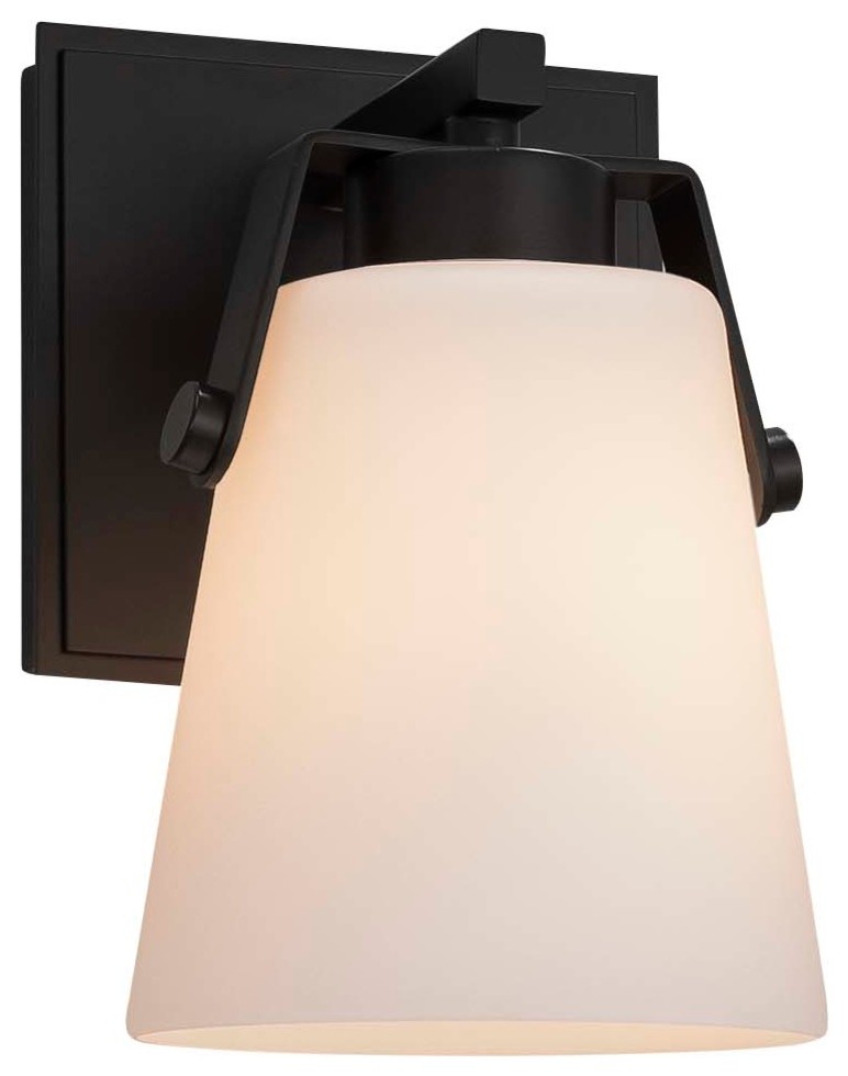 Polished Chrome Finish LED Round Flared Artisan Glass Shade in Weave Fusion Era 1-Light Wall Sconce