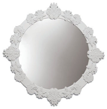 Round Mirror, White, Large