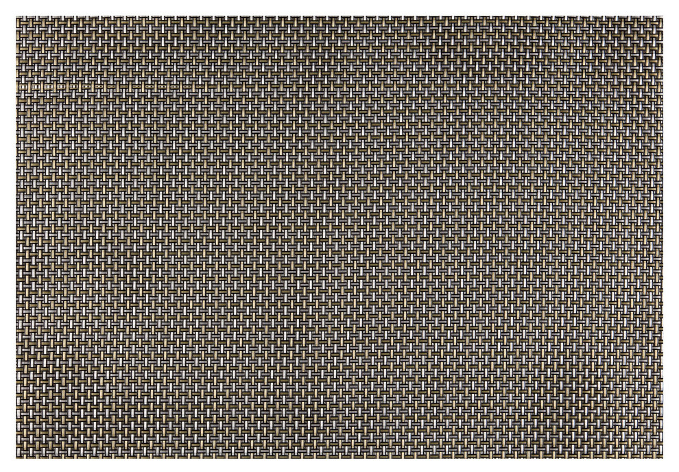 Black/White and Gold Weave Placemat, 18"x12"