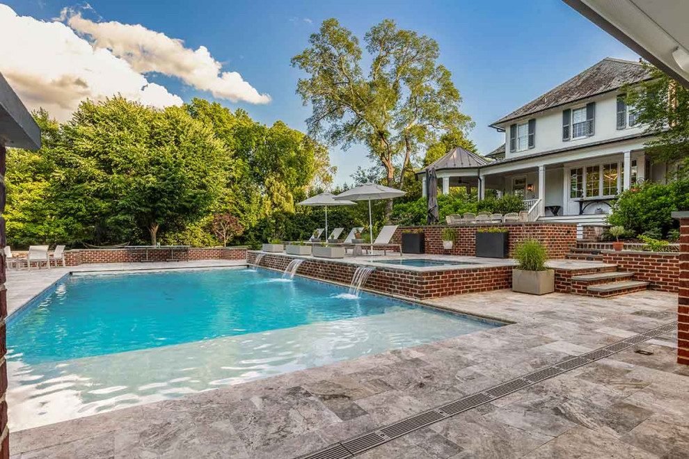 Inspiration for a rustic pool remodel in Richmond