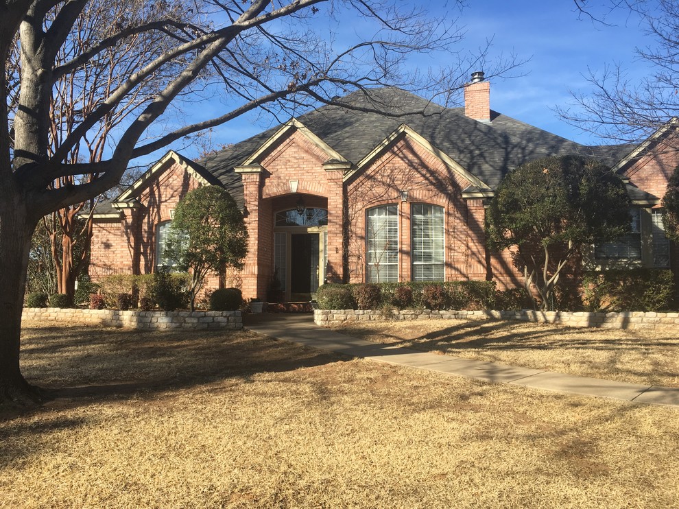 Painting exterior brick white what color windows with no shutters?