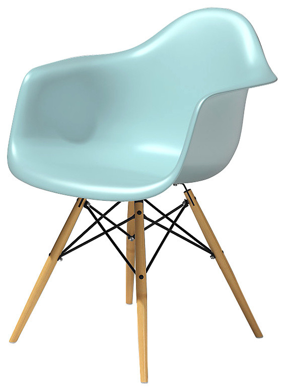 Eames Plastic Armchair With Dowel Leg Base