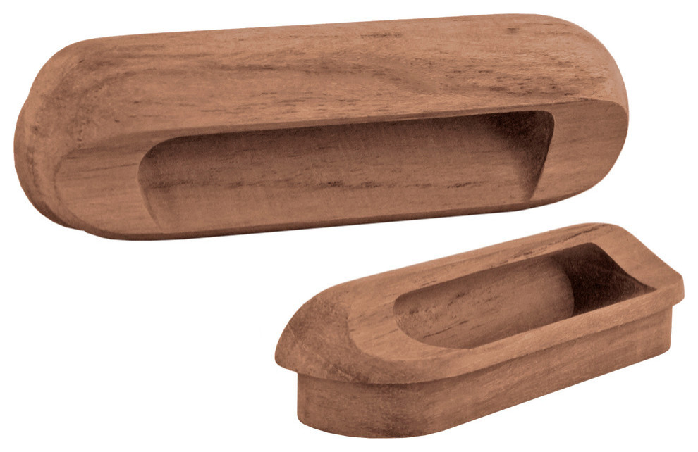 Teak Oblong Drawer Pull, 2pack Traditional And Drawer