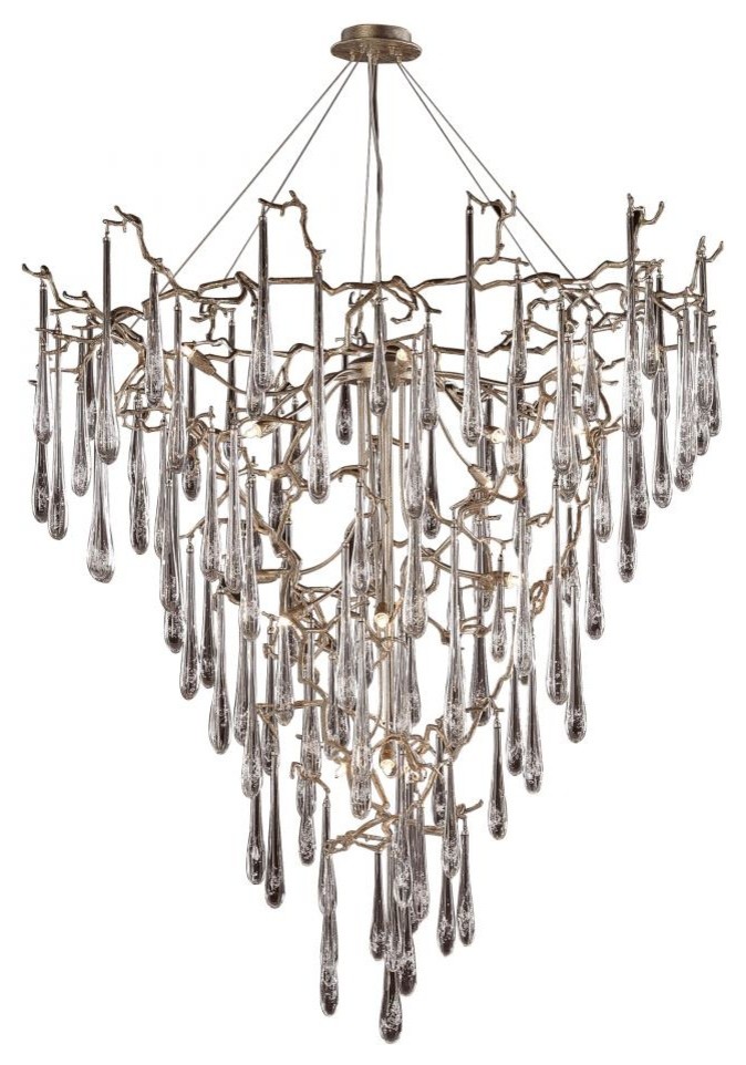Veubronce 19-Light Chandelier in Tahla Bronze and Clear Crystal