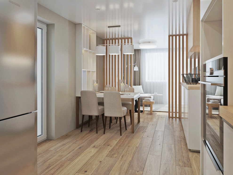 Кухня-гостиная и зона отдыха в загородную квартиру