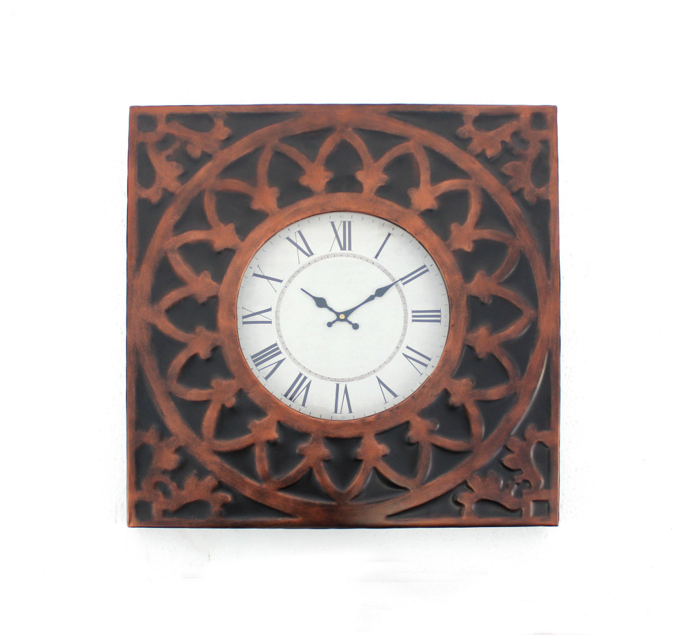Vintage Metal Wall Clock Traditional Wall Clocks by VirVentures Houzz