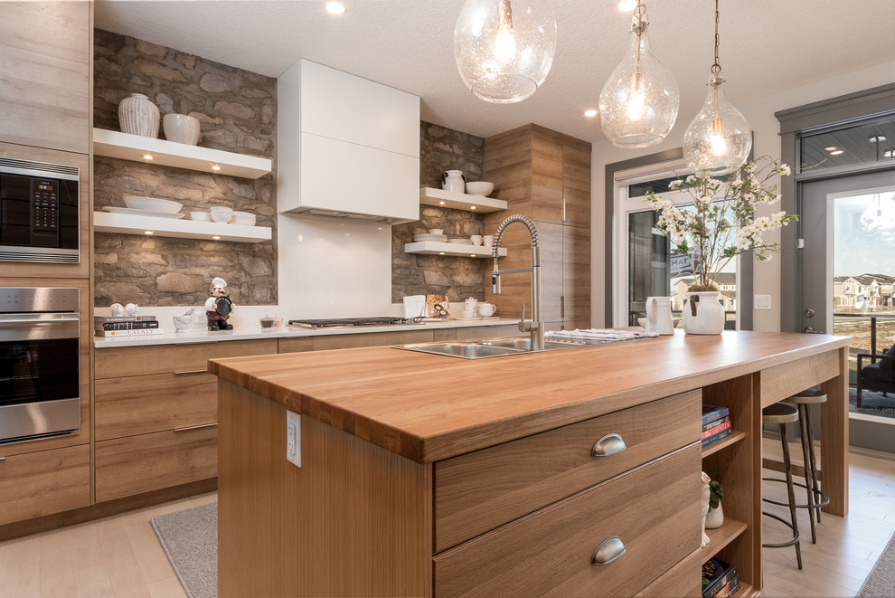 Transitional kitchen photo in Calgary