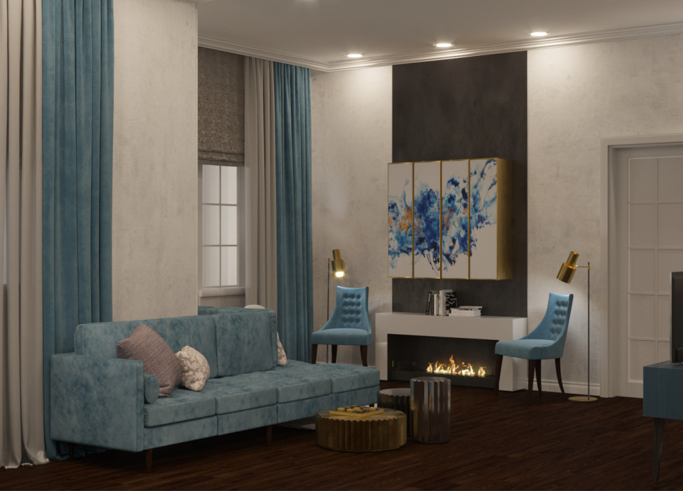 Интерьер обеденной части квартиры 75 кв м