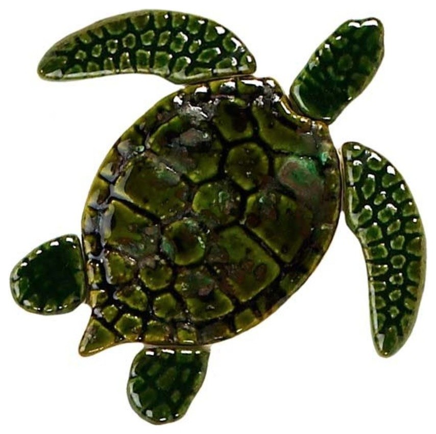 Sea Turtle Swimming in Blue Ocean 6X6 Inches Ceramic Tile 