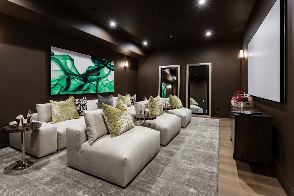 Home theater - contemporary home theater idea in San Francisco