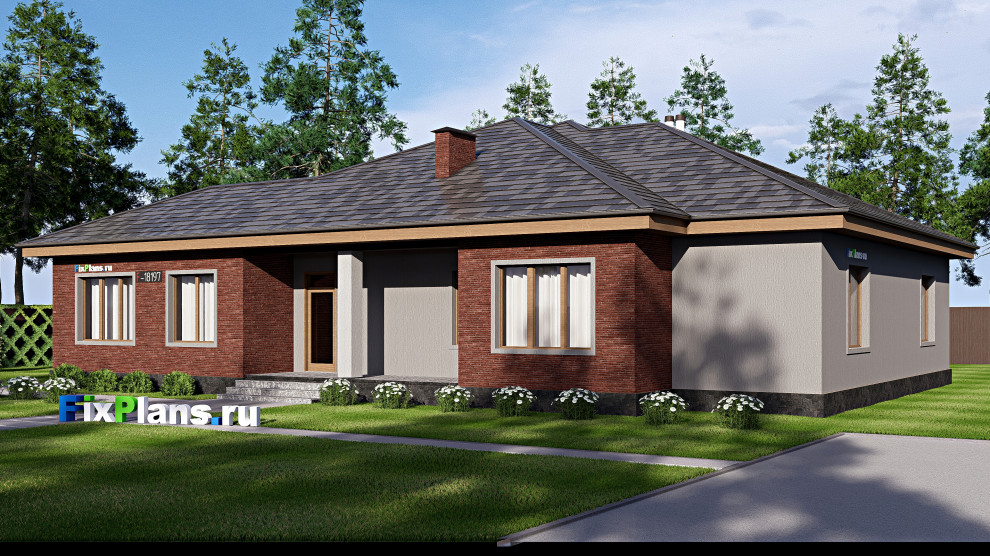 Проект одноэтажного дома 16х21м S203м2 F-18197
