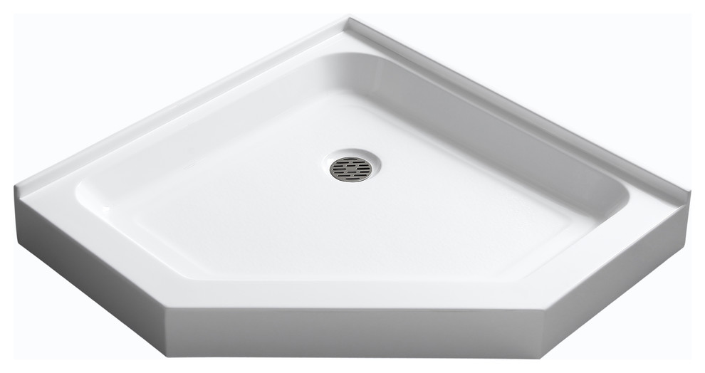 Randi 36 x 36 in. NeoAngle Double Threshold Shower Base in White