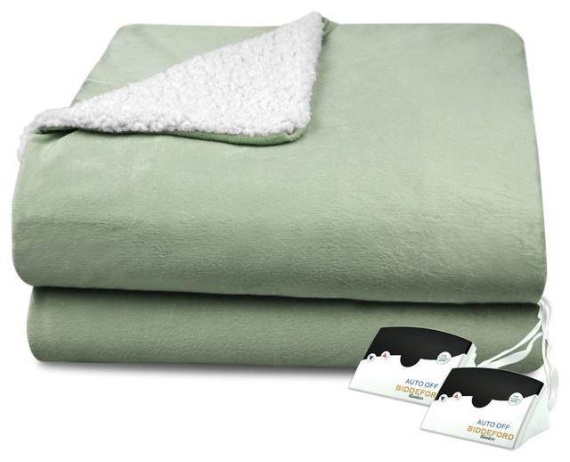 Biddeford Micro Mink and Sherpa Electric Heated Blanket Assorted Sizes