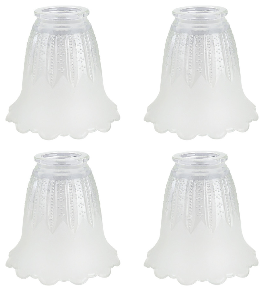 Aspen Creative Ersatzglas-Schirme – 4er Pack, Klar & Matt, 5,4 Cm Fassung, 14,7 Cm Hoch