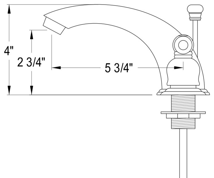 How far should the lavatory faucet reach on a 19" x 15" lavatory sink?
