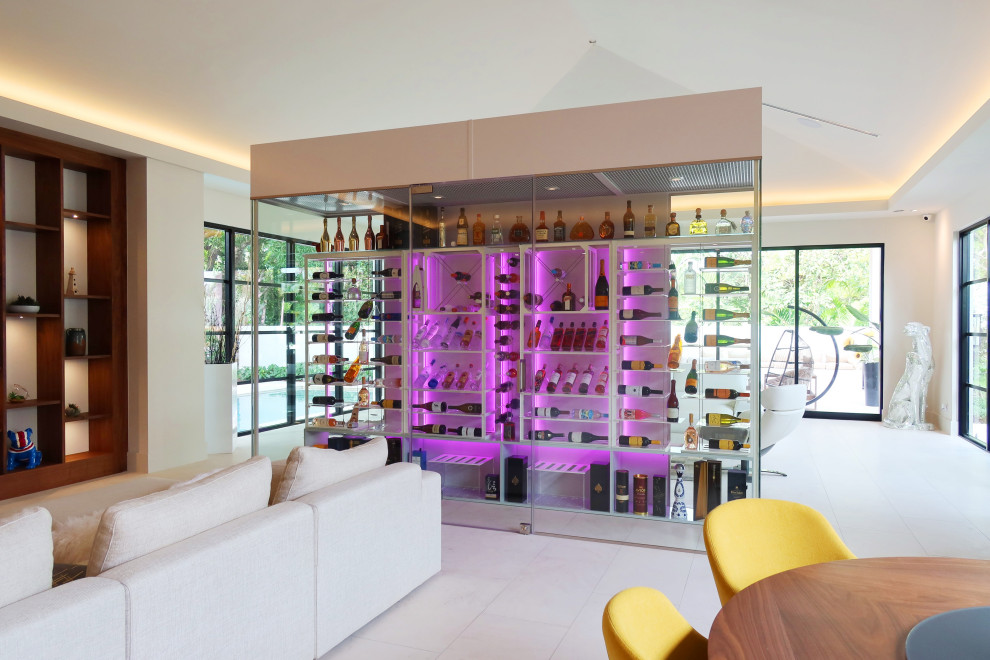Inspiration for a modern wine cellar remodel in Miami
