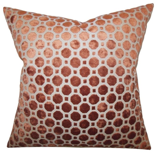 Kostya Geometric Pillow Copper Contemporary Decorative