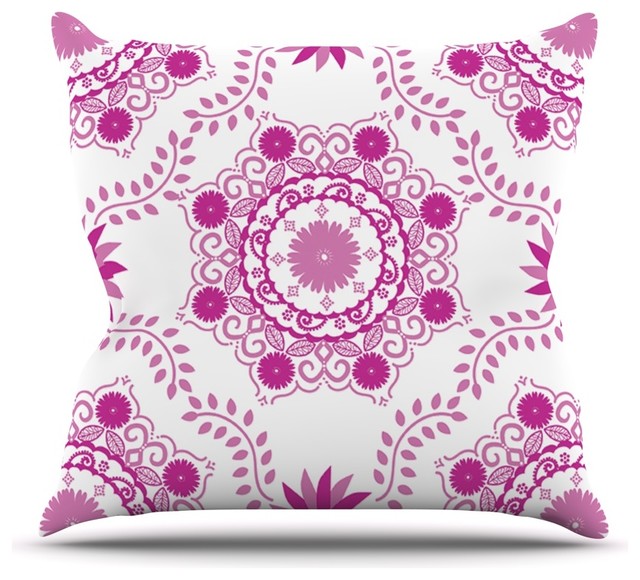 Anneline Sophia Let S Dance Fuschia Pink Fl Throw Pillow