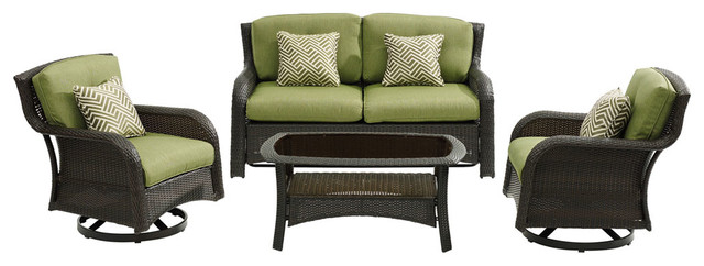 Strathmere 4-Piece Lounge Set - Tropical - Outdoor Lounge Sets Almo Fulfillment | Houzz