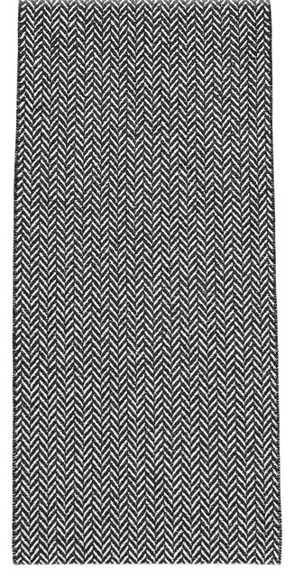 Ella Black Vinyl Floor Cloth, 70x200 cm