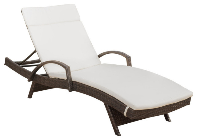 Gdf Studio Olivia Outdoor Wicker Armed, Outdoor Wicker Chaise Lounge Chairs
