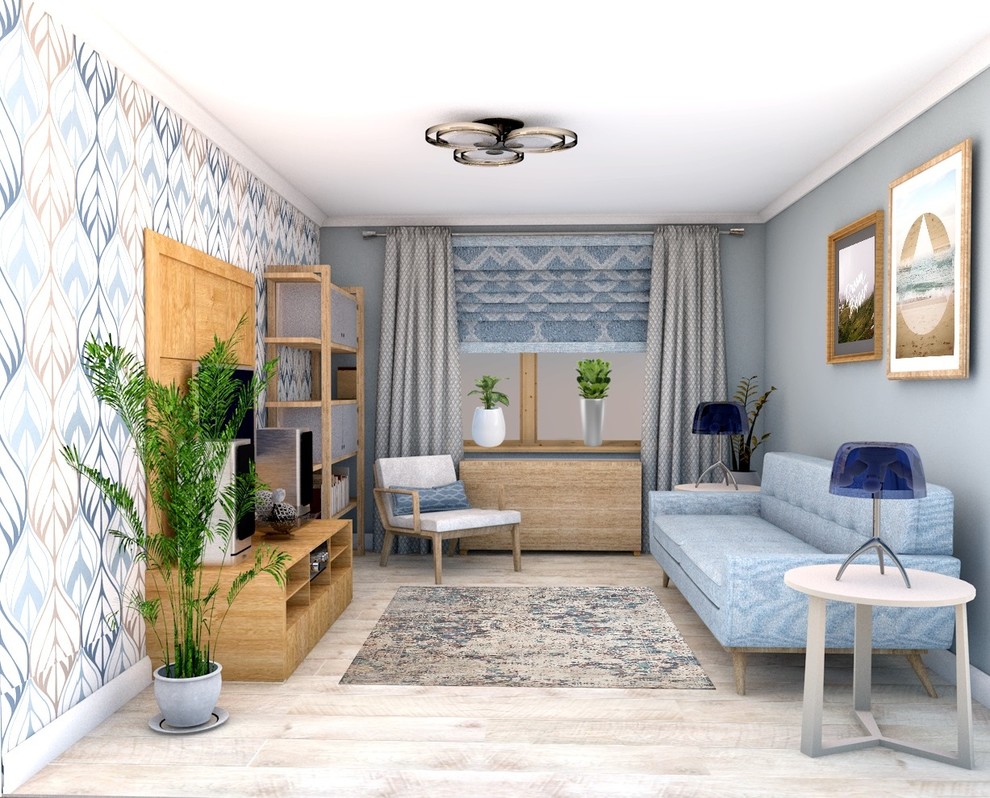 Гостинная в двушке, новостройка ЖК Звездный