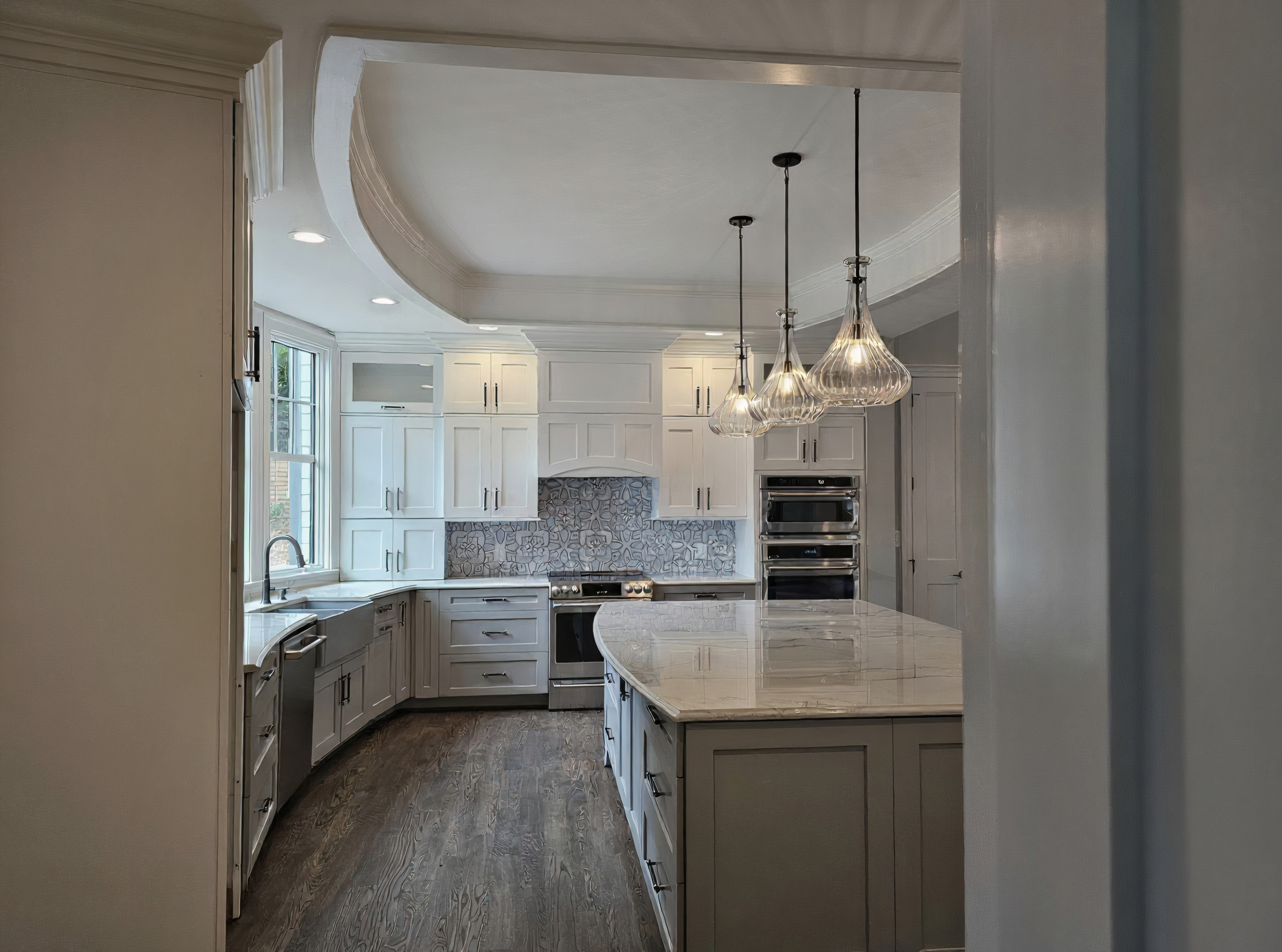 Charming Curved Kitchen