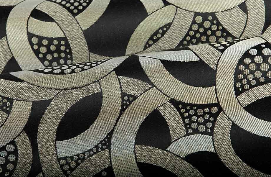 Alexandra Upholstery Fabric in Domino Black