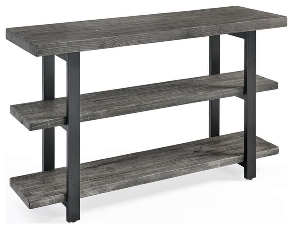 Alaterre Furniture Pomona 48" Metal and Wood Media/Console Table in Slate Gray